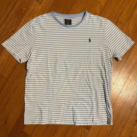 Polo Ralph Lauren - Blue and White Striped Men's Tee - Picture 1 of 4